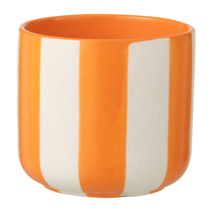 J-Line Cachepot Ligné - céramique - orange/blanc - medium