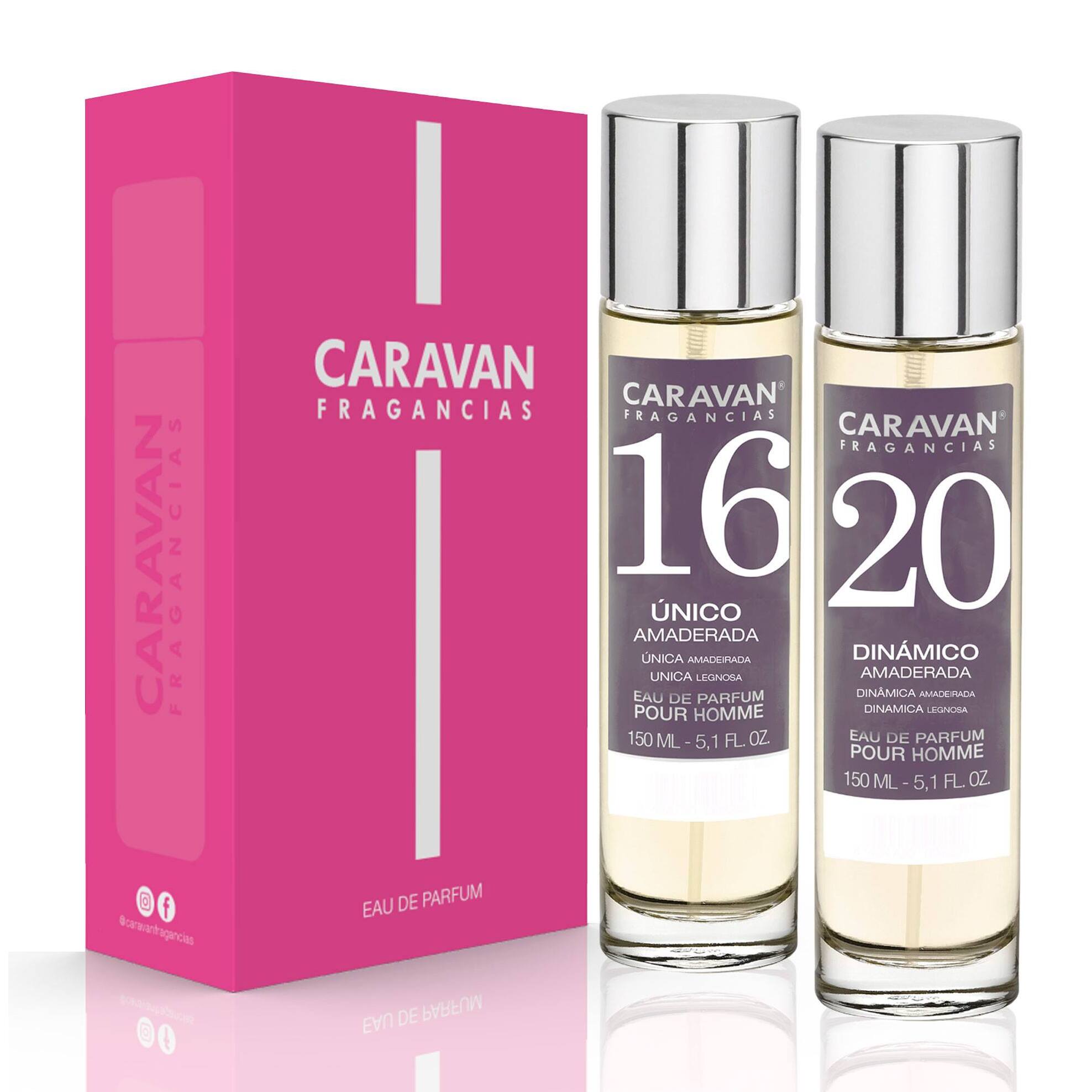 Caravan fragancias - caja de regalo con 2 perfumes: nº20 y nº16 de 150 ml, para hombre