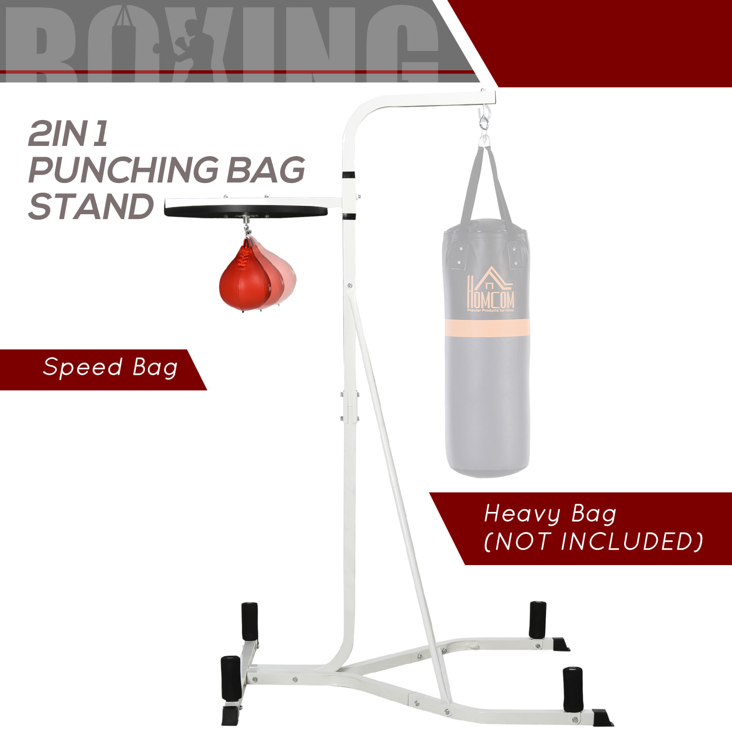 Support autoportant pour sac de frappe - support sac de boxe lestable - poire de vitesse intégrée