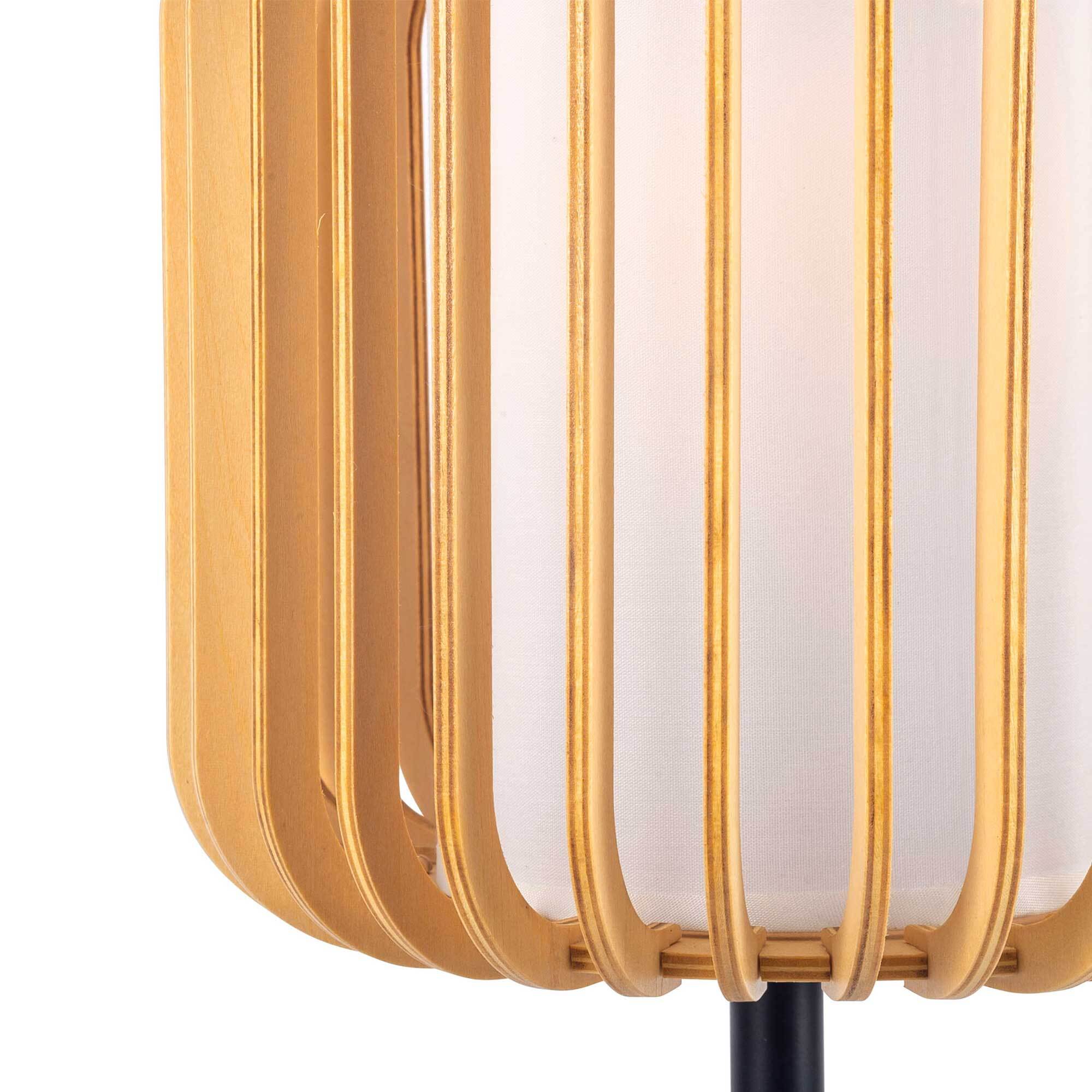 FORLIGHT Viva sobremesa en negro y madera clara para bombilla E27