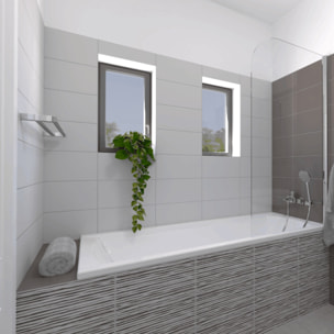 Multi set de deux crochets de salle de bain + porte-serviettes 2 barres, longueur de 60 cm, chrome (ELEMULTI-SET8)