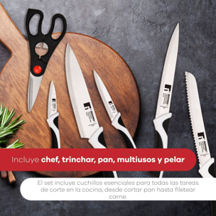 Set de 5 Cuchillos y Tijeras en acero inoxdiable Kyoto Bergner