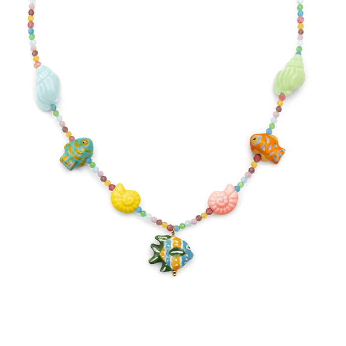 Collar Reef Acero Baño Oro