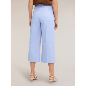 Motivi - Pantalones cropped de tela mezcla de algodón - Light - blue