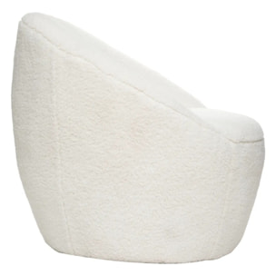 Fauteuil "Romi" bouclette blanc