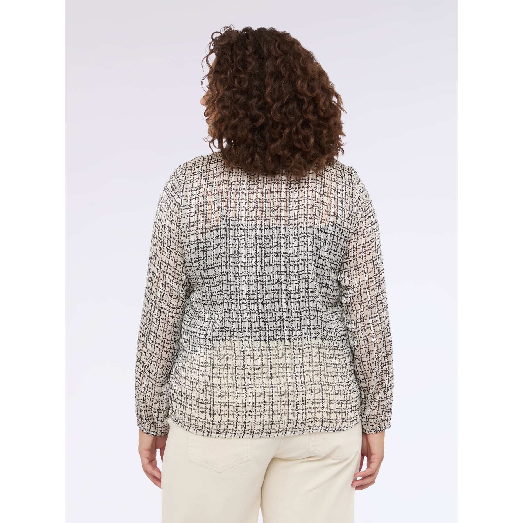 Fiorella Rubino - Blusa con stampa e dettaglio cut out - Nero