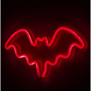 Design pipistrello rosso da appendere al neon.