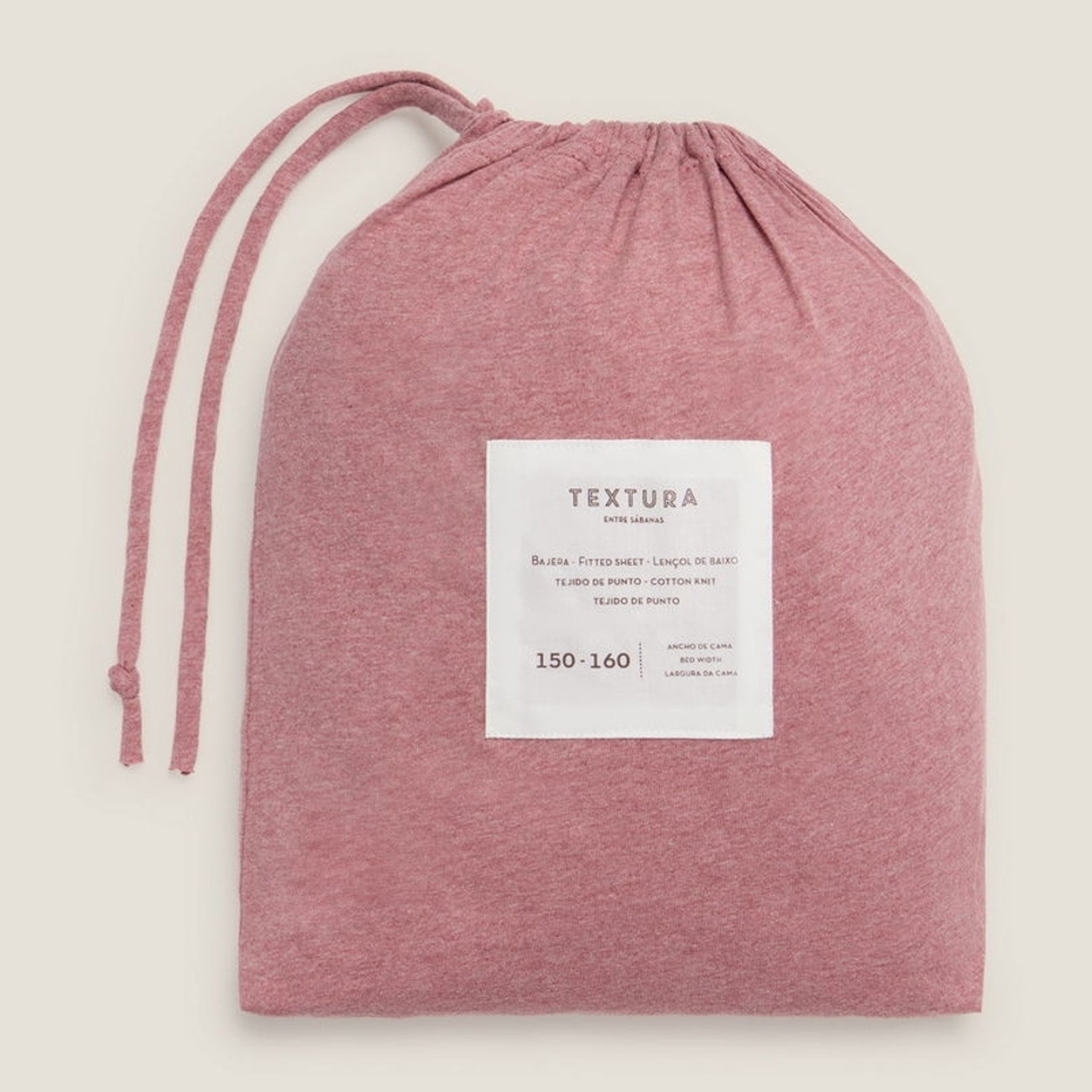 Bajera punto algodón sostenible Punto color rosa Punto de algodón