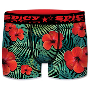 Calzoncillo Boxer unitario Spicy para hombre - modelo Tropical - microfibra - 92% poliéster, 8% elastano