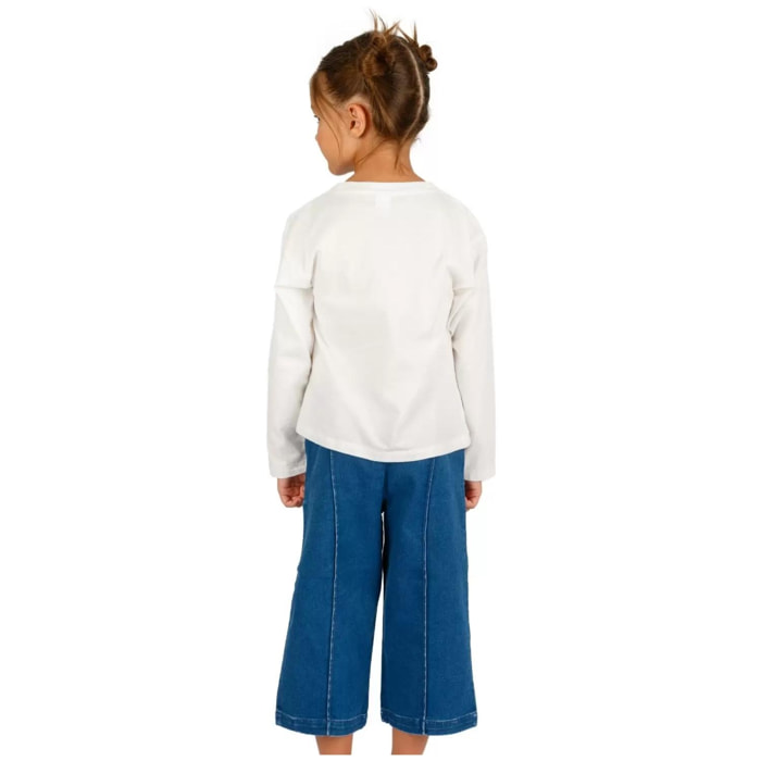 Pantalón de niña tejano azul corsario