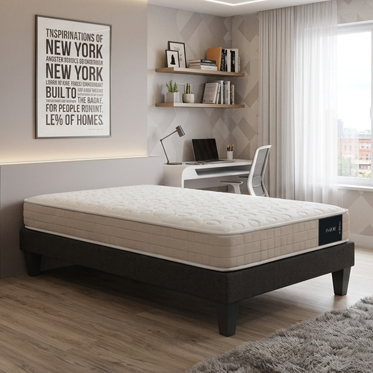 Matelas Anatole, Mousse Polyuréthane, 15 cm, Soutien ferme, Garantie 2 ans