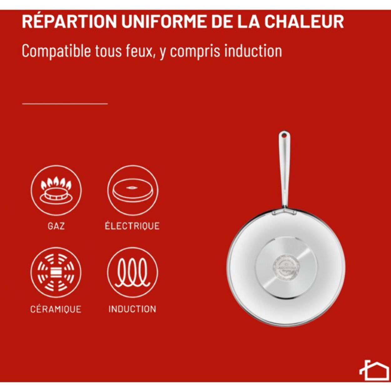 Wok LAGOSTINA Saltapasta Amore Mio 26 cm + Cuillère
