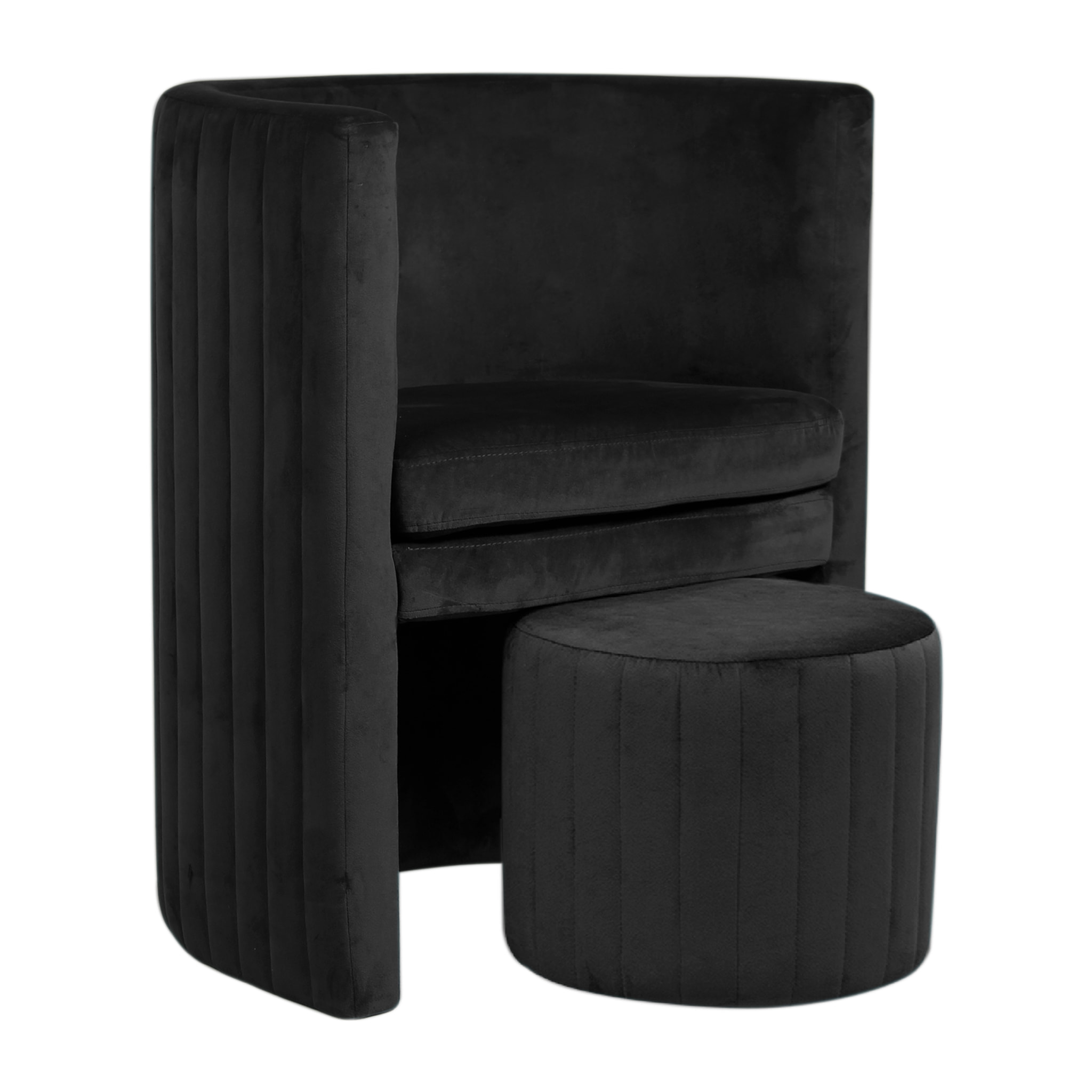 Fauteuil Cabriolet Velours Noir