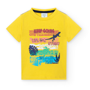 Camiseta niÃ±o, estampado, mangas cortas, amarillo