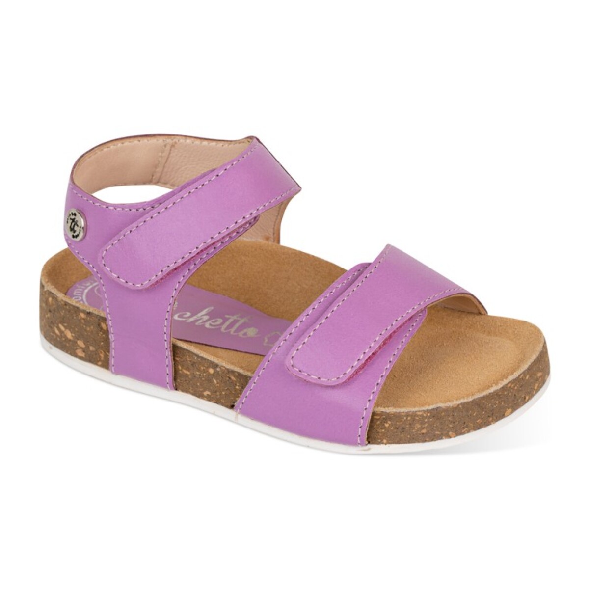 Sandalia Bios Piel  Cabra. VelcroMorado