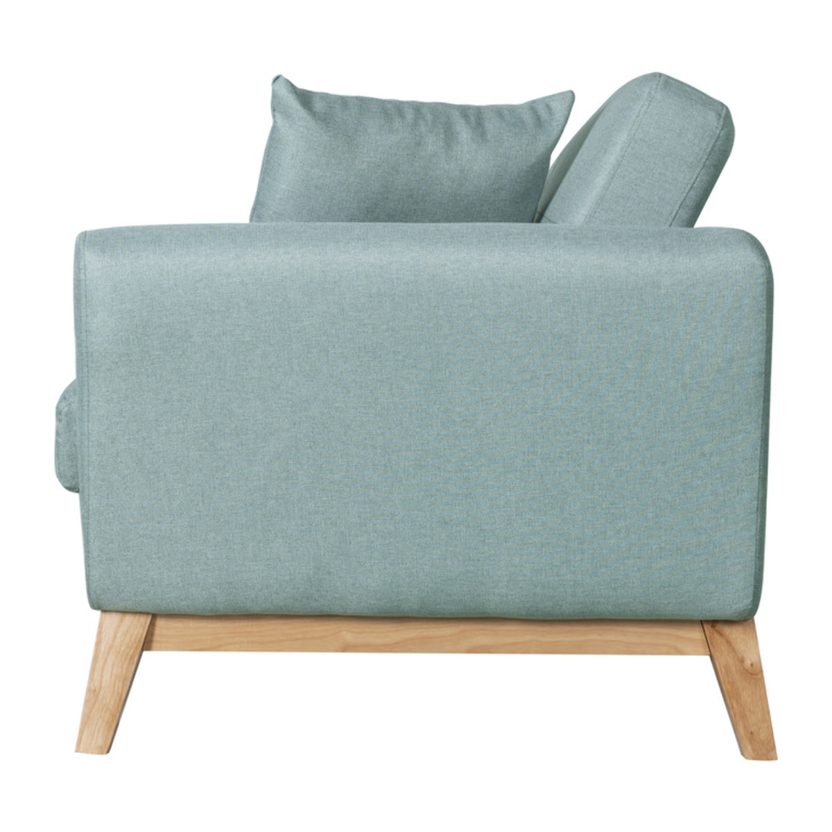Canapé scandinave 3 places et 2 coussins en tissu vert d'eau OSLO