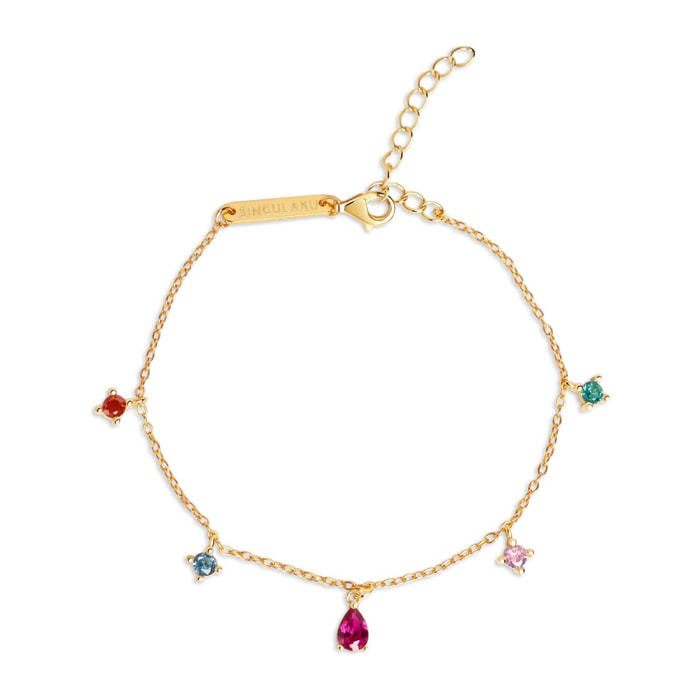 Pulsera Cascade Colors Plata Baño Oro