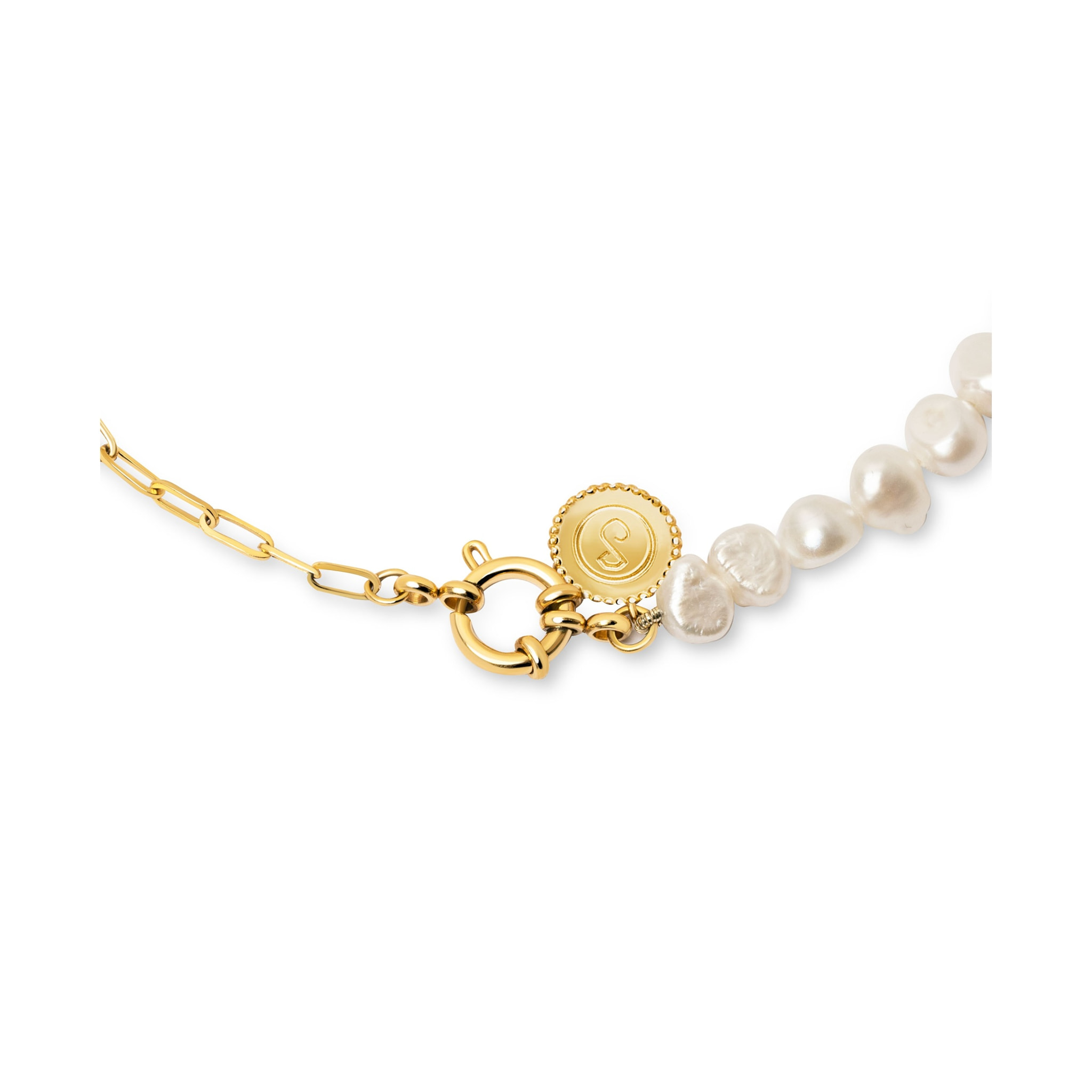 Collar Chic Pearl Acero Baño Oro