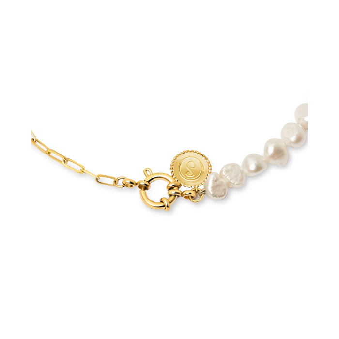 Collar Chic Pearl Acero Baño Oro