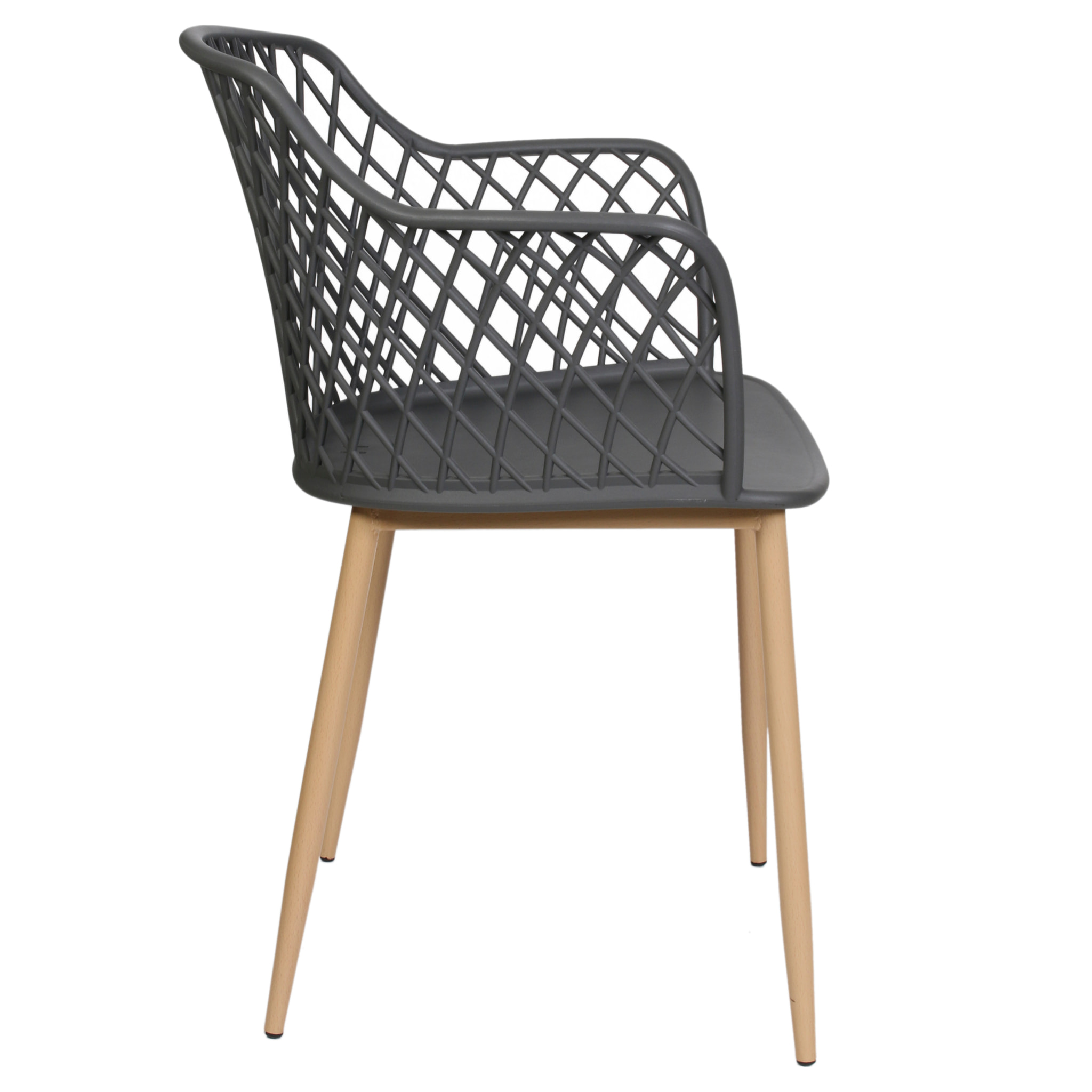 Fauteuil Malaga Gris - Lot De 2