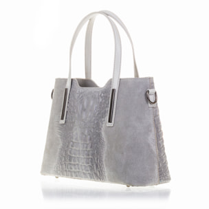 Fiesole Borsa tote Donna.Pelle autentica Scamosciata Inciso Coccodrillo