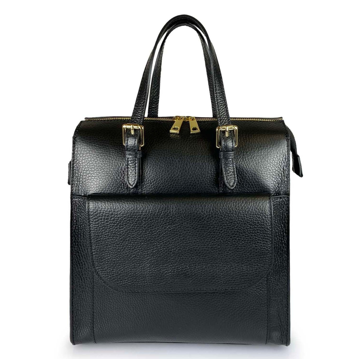 Borse Donna colore Nero-in pelle Made in Italy 27 x 31 x 13cm