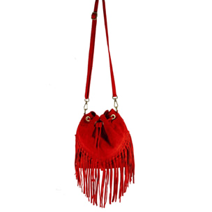 Borse Donna colore Rosso-in pelle Made in Italy 27 x 30  x 6cm