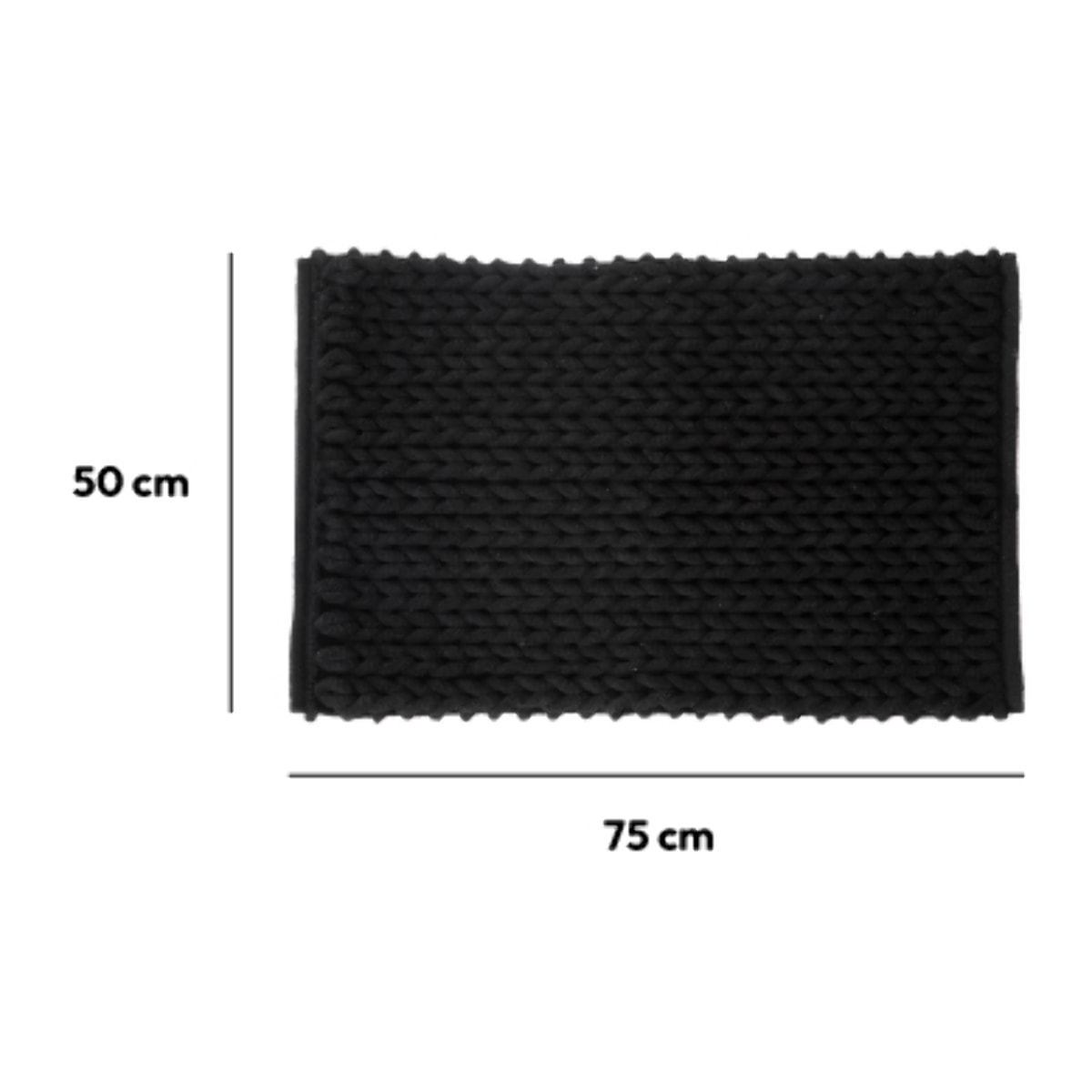 Tapis de bain 50x75 cm Noir khôl Colorama