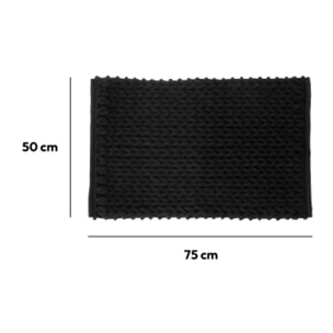 Tapis de bain 50x75 cm Noir khôl Colorama