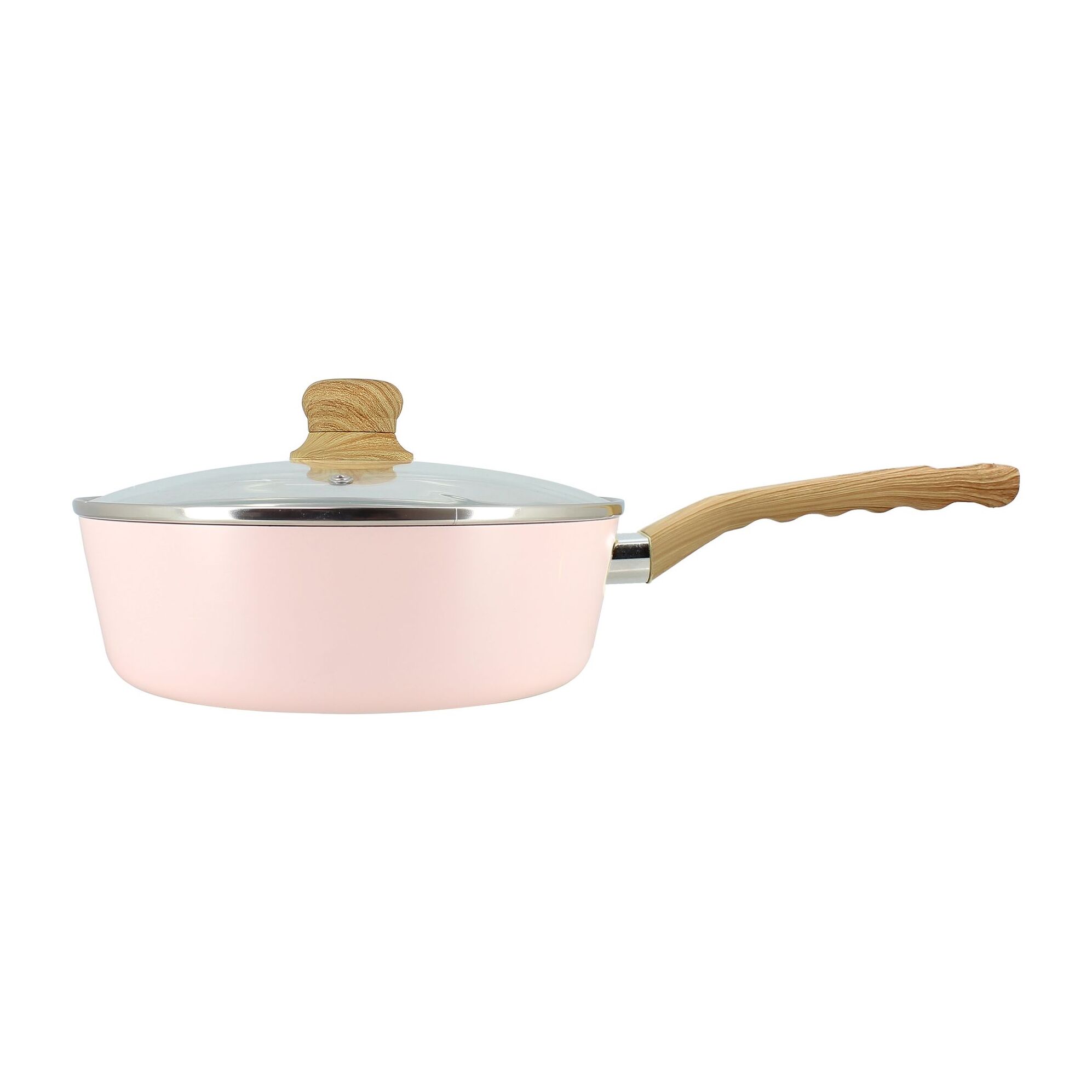 Sauteuse en revêtement céramique 24cm rose - tous feux COLORAMA