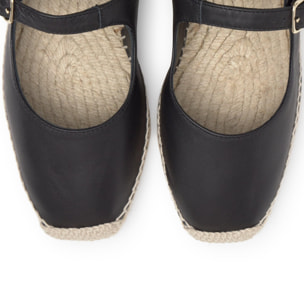 Alpargata Pepa plana mary-jane en napa con hebilla