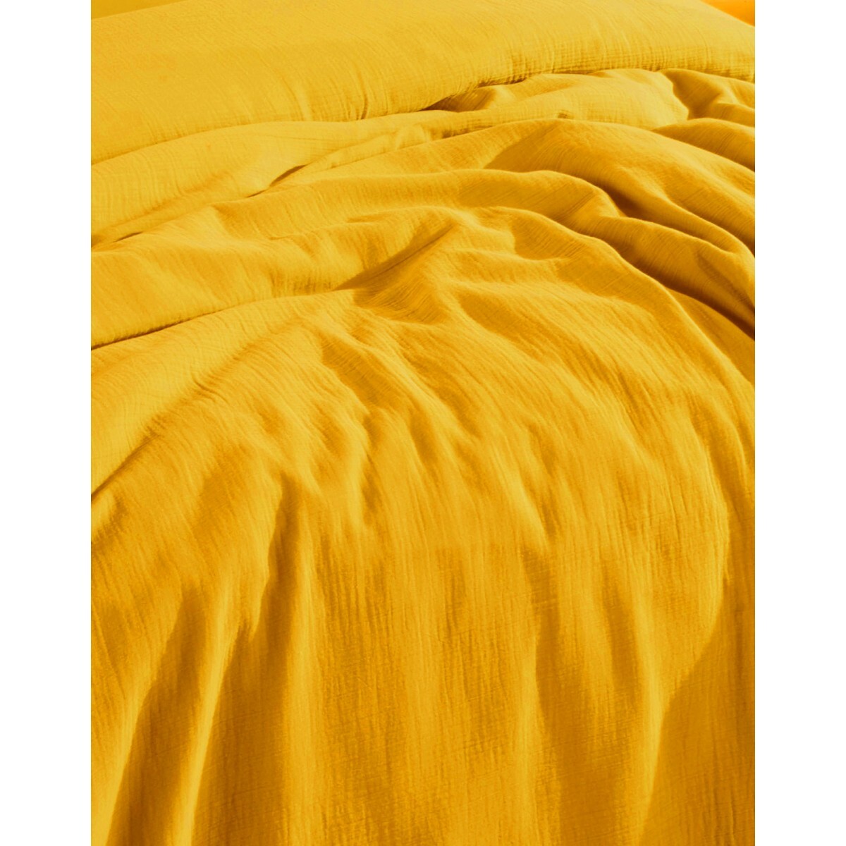 Drap housse gaze de coton ambre