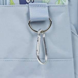 Mochila estilo trekking de bluey - color azul - 23x27x15 cm - fabricada en poliéster - varios bolsillos - cinturón y asas ajustables - estampado bluey