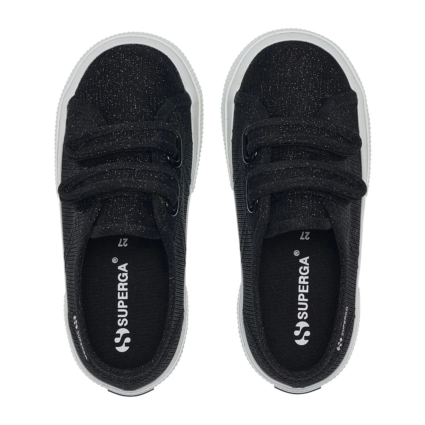 Superga - Niña Negro - 3750 KIDS STRAPS JERSEY LAME LEGGERA