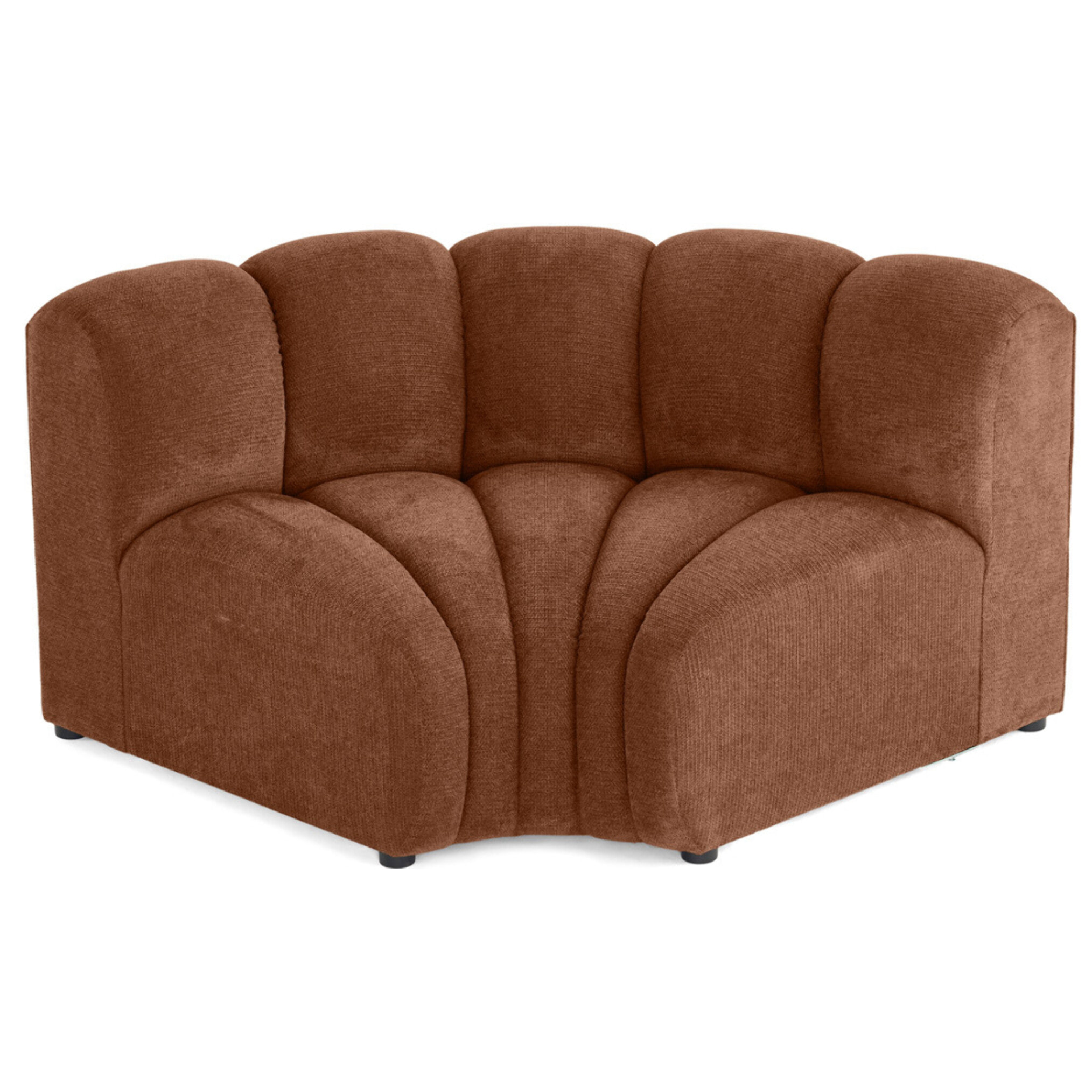 Debbie - module d'angle réversible en tissu texturé - Terracotta