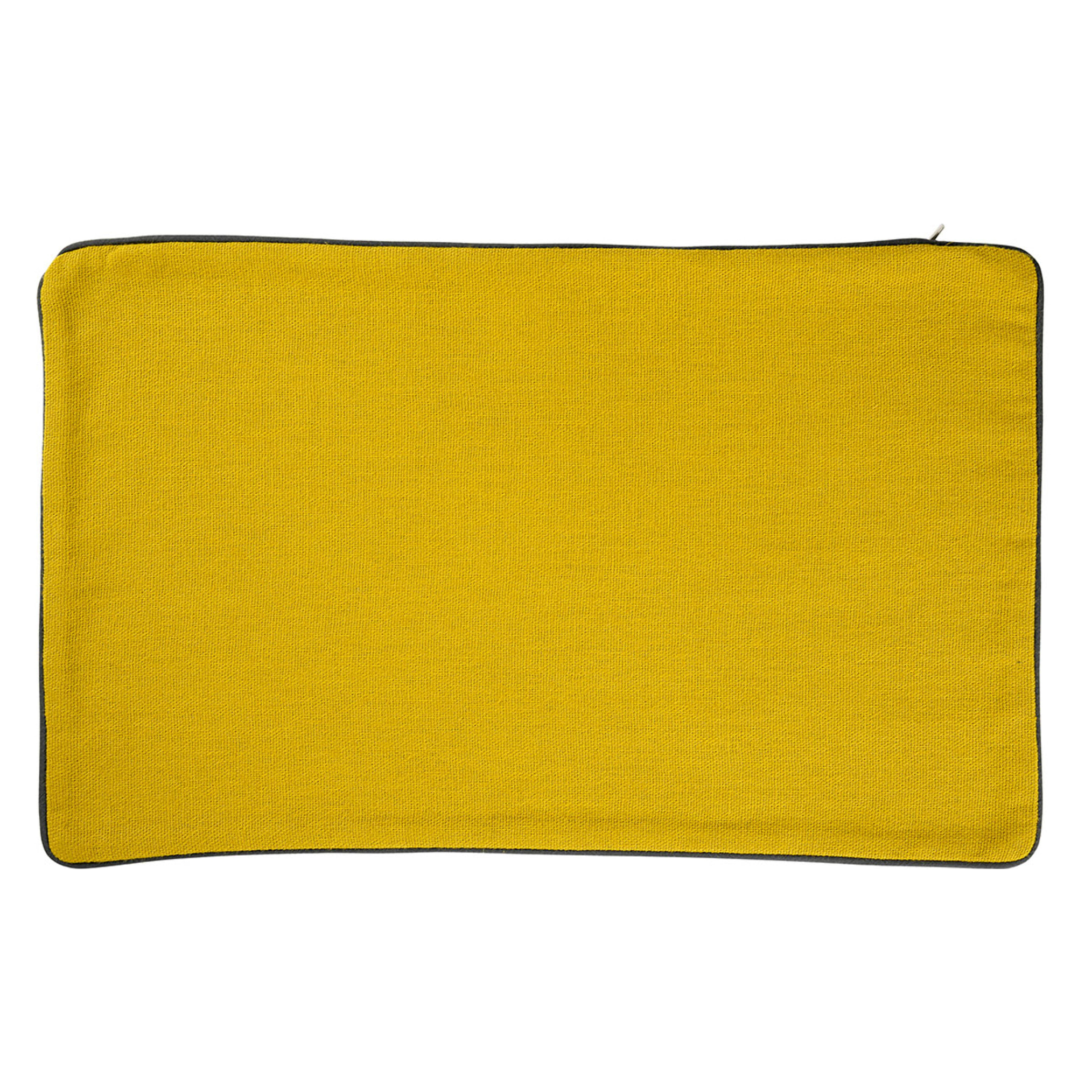 Housse de coussin en coton et chanvre - Jaune