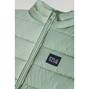 Gilet Charlie ultralight da bambino verde giada con particolari Polo Club