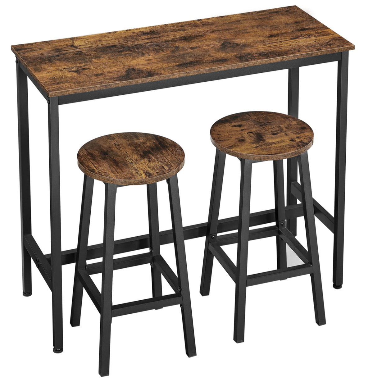 Set Bar Oslo con Tavolo Alto e 2 Sgabelli in Stile Industriale