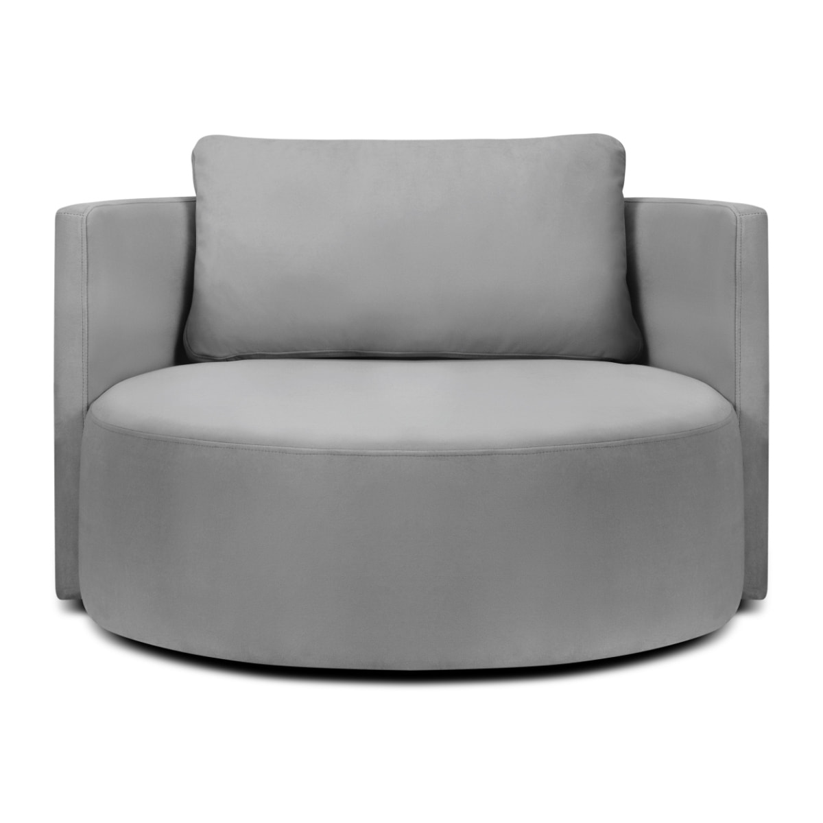 Fauteuil xl pivotant "Adam" en velours gris