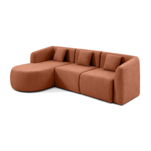 Ikare - canapé modulable d'angle gauche - 4 places - en tissu - Terracotta