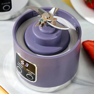 Frullatore portatile con 3 velocità e 450 ml di capacità.