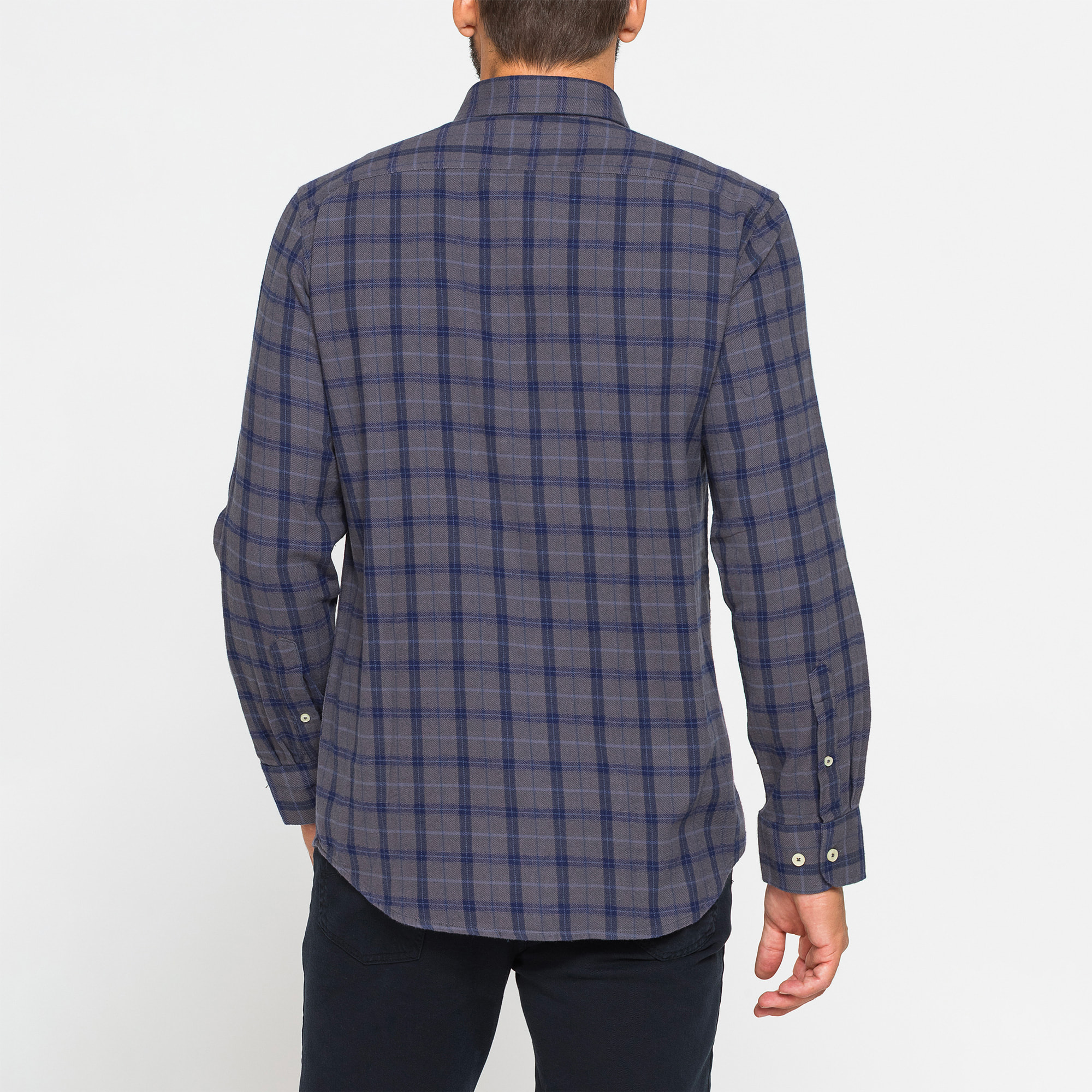 CAMICIA FANTASIA TINTO FILO IN FLANELLA LEGGERA