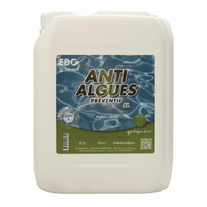 Anti-algues curatif, bidon 5L, EDG - AQUALUX - 200065