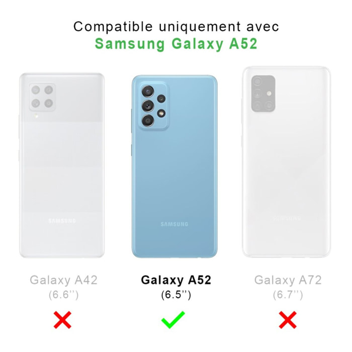 Coque Samsung Galaxy A52 Anti-Chocs avec Bords Renforcés en silicone transparente