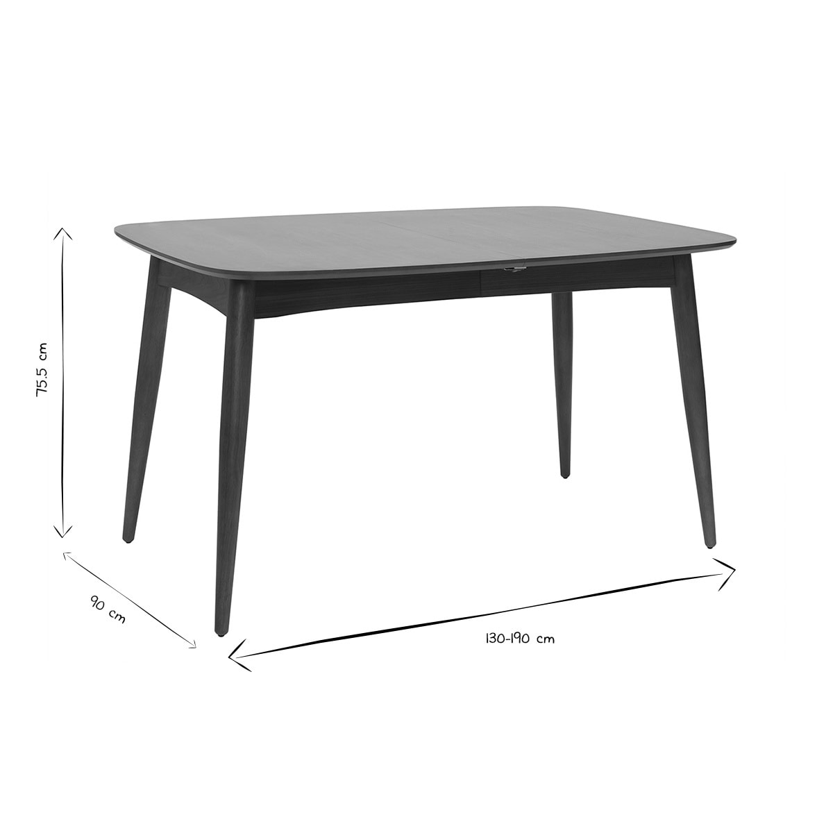 Table à manger extensible noyer L130-190 cm NORDECO