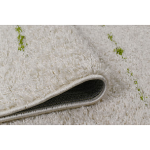 Terra - tapis shaggy de salon en laine artificielle vert prairie