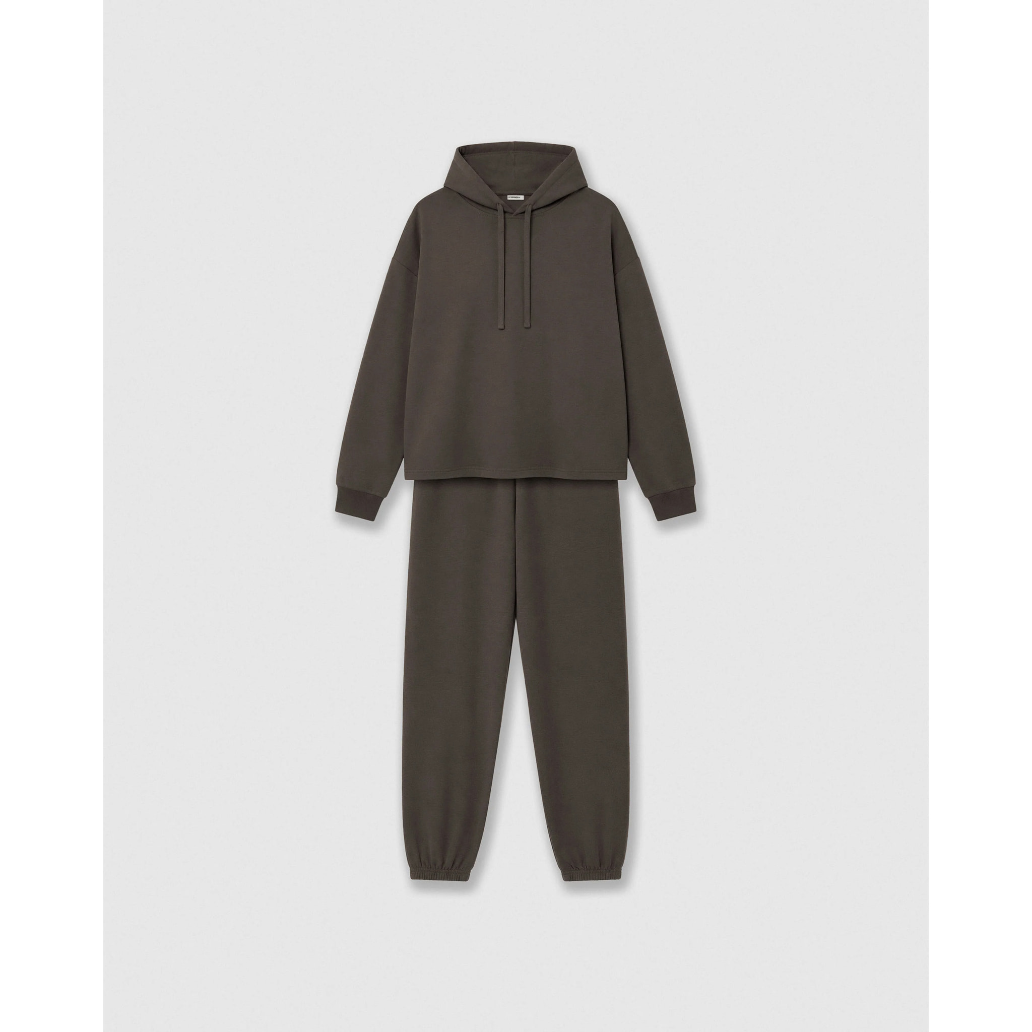 Set cappuccio jogger liscio grigio marengo