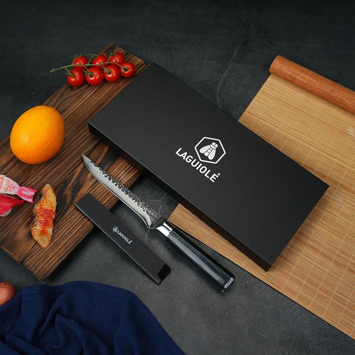 Couteau à désosser noir 29cm avec étui - "Sen"