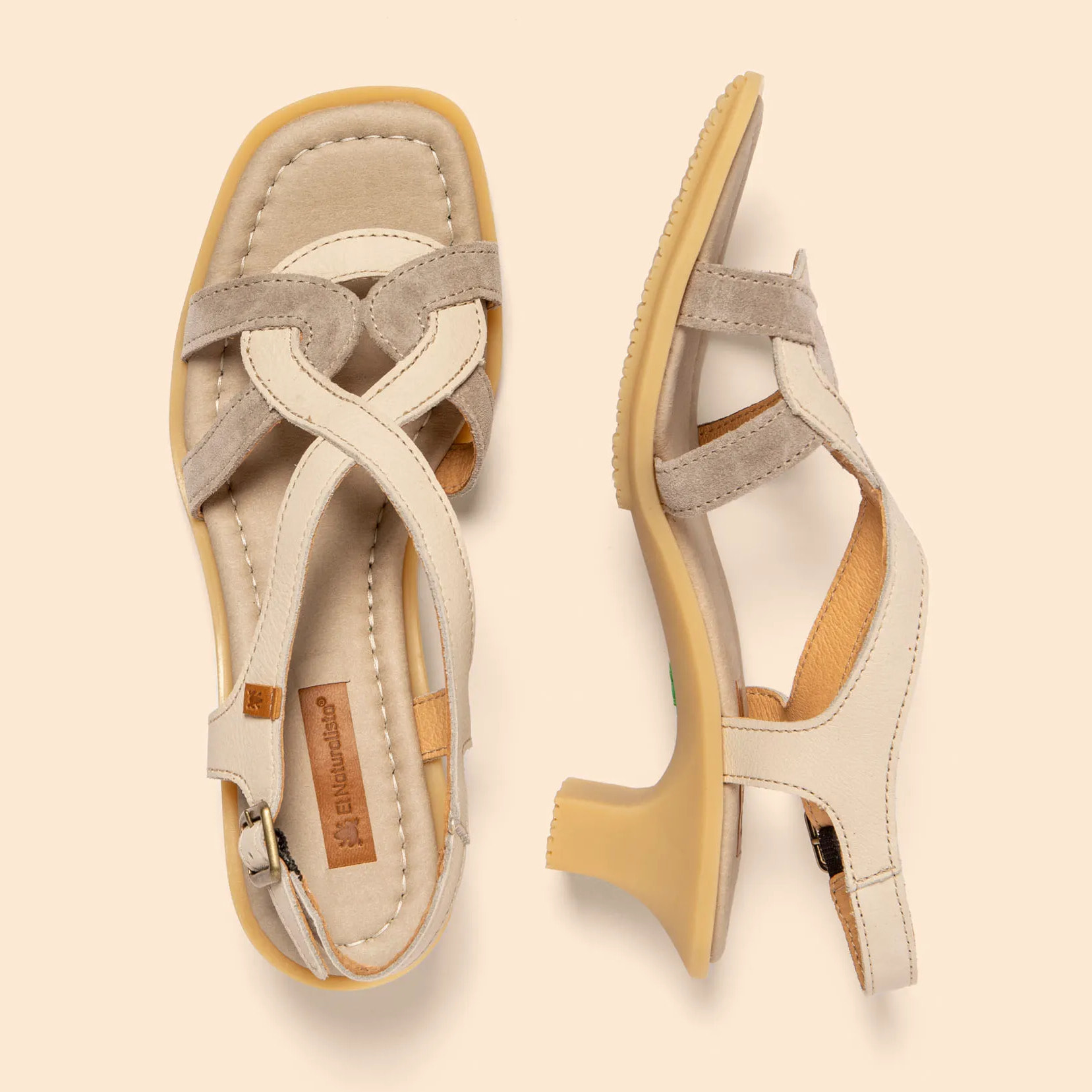 Sandalias N5992 MULTI LEATHER CREAM / IGUSA color Cream
