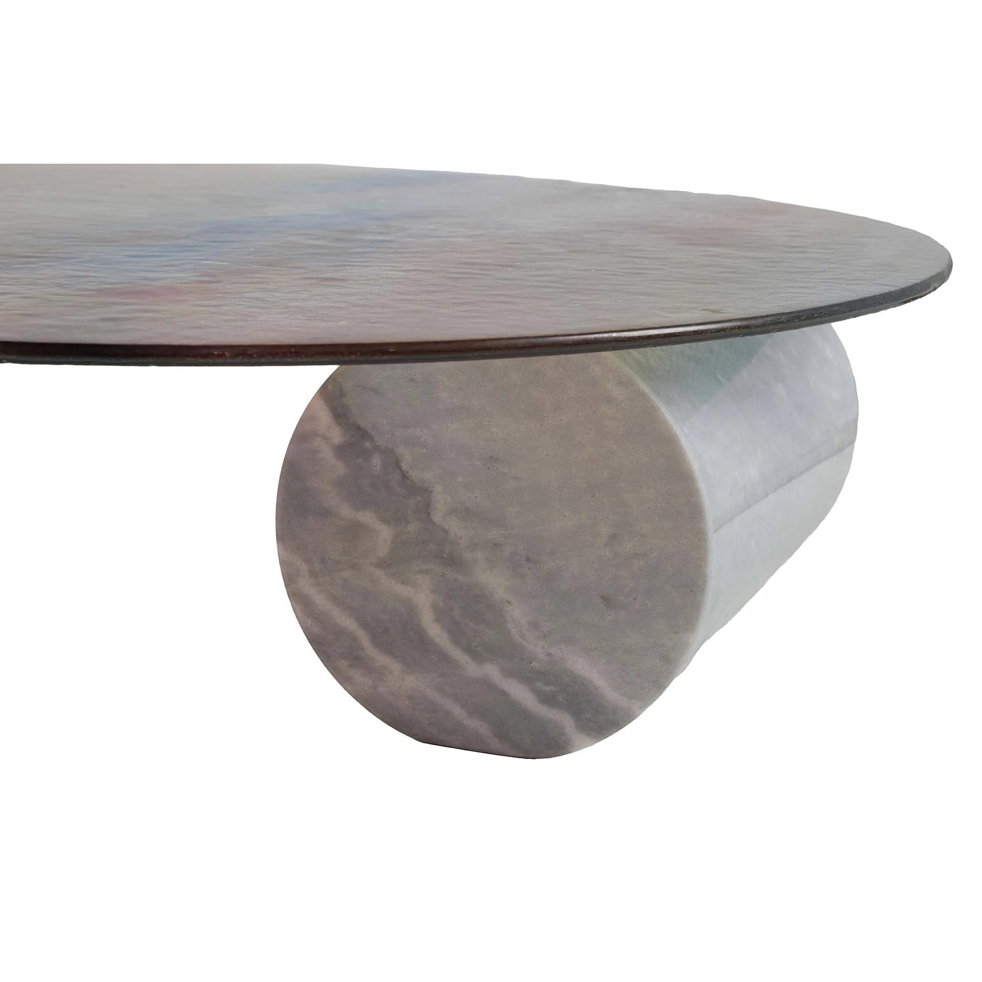 Mesita Centro Marmol Inoxidable Tucson 100x100x47 Cm